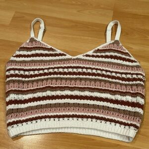 Hollister Striped Knit Crop Top